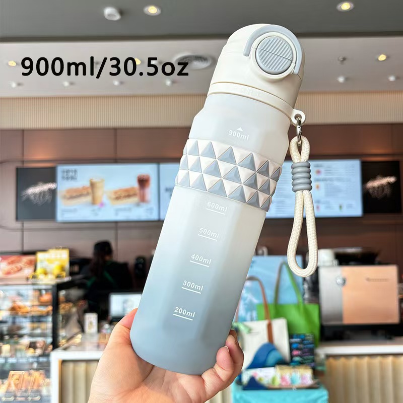 Bouncing lid plastic space cup, student outdoor fitness portable water cup, summer anti-scald, high appearance level gradient direct drinking cup pic 7