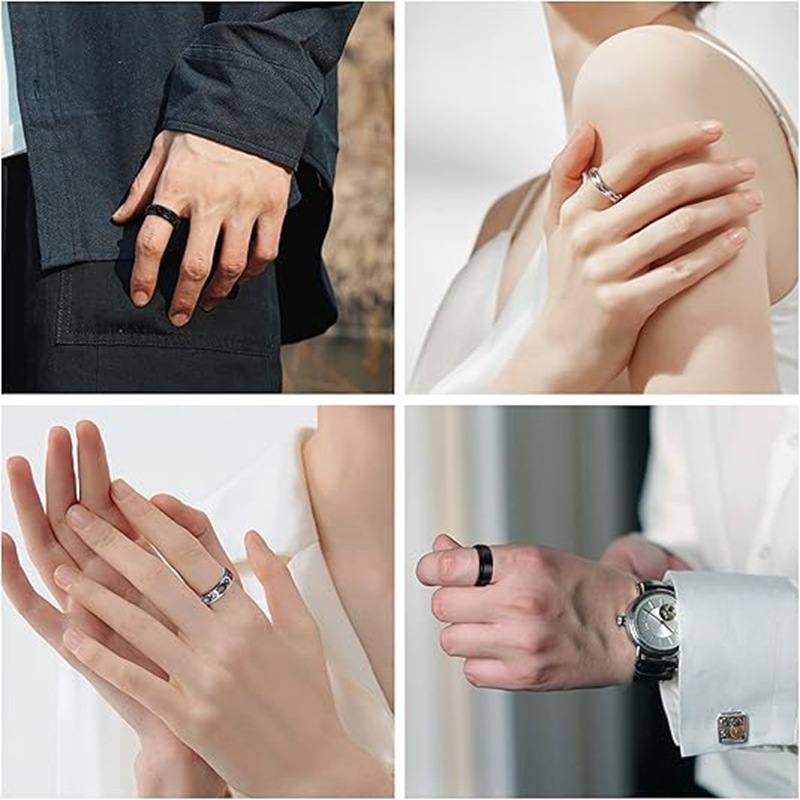 Star and Moon titanium steel rotatable rings for men, European and American stainless steel couple rings, cross-border bestsellers pic 7