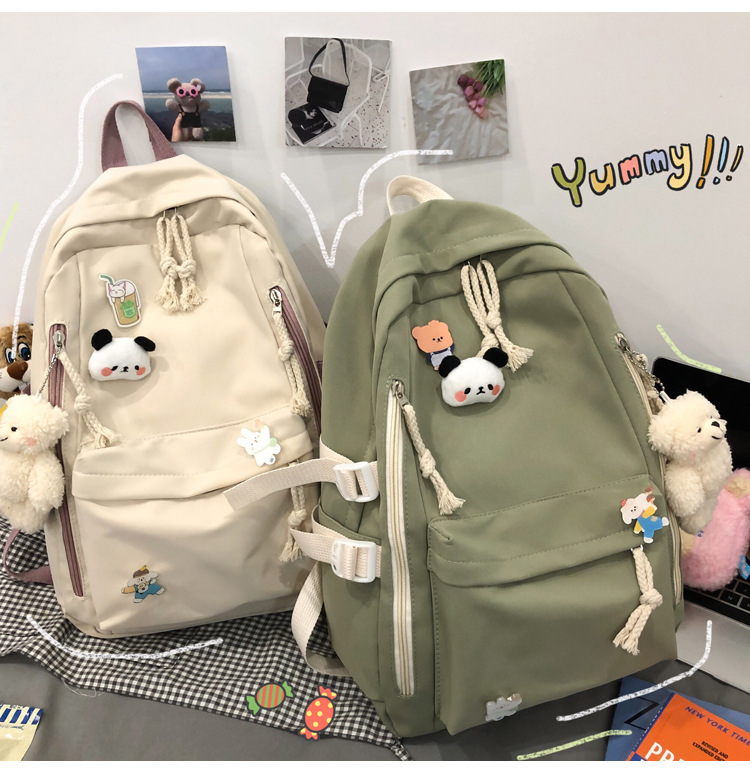 2024新款书包女生韩版高中生初中生双肩包可爱大容量ins简约书包详情30