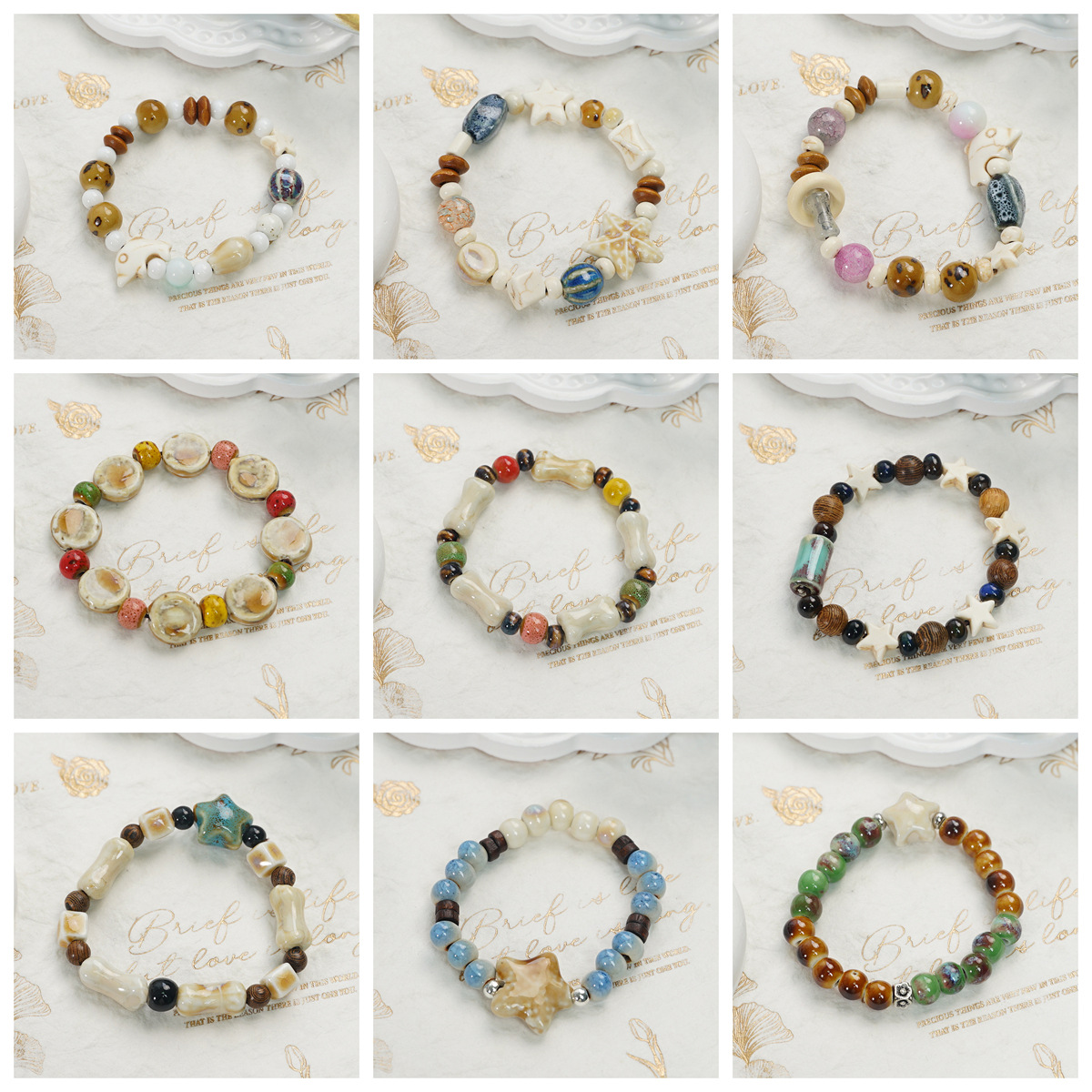 Jingdezhen ceramic bracelets, ten yuan for three strings, are a niche and high-end traditional Chinese style cultural and artistic bracelets. Wholesale of ethnic style accessories for women pic 1
