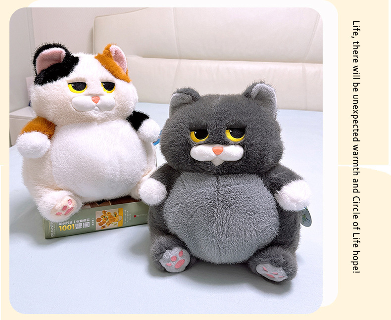 新款品质长毛奶牛猫公仔创意可爱毛绒玩具猫咪娃娃玩偶生日礼物秀绒玩具批发详情6