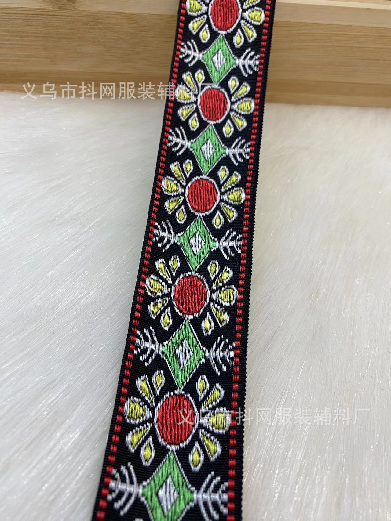 2.8- 3.2cm High-quality Hanfu webbing, retro ethnic style jacquard webbing, bow hair accessories, headwear accessories pic 4