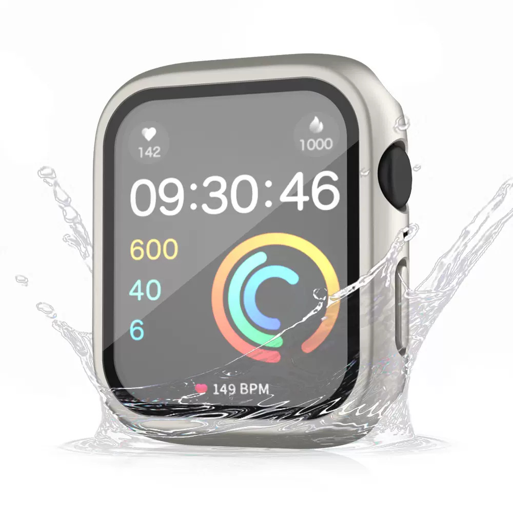 苹果手表保护壳适用iwatch s10手表壳防摔PC喷油钢化膜s9壳膜一体详情8