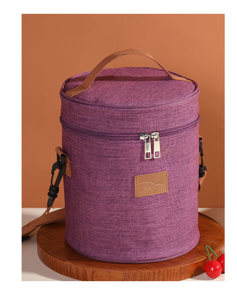 Wholesale thickened round lunch bags, insulated student hand-held bento bags, outdoor large-capacity insulated bags pic 21