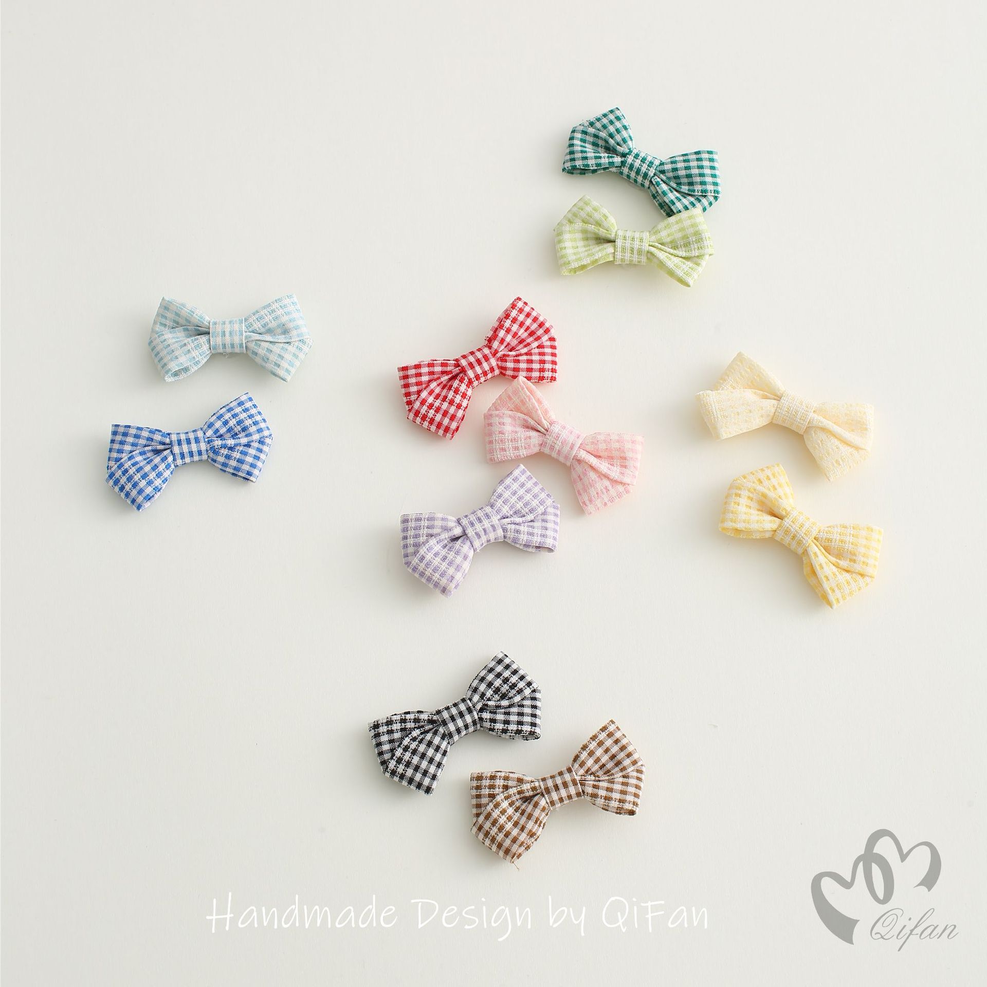 布艺格子蝴蝶结 可爱儿童发饰服饰辅料蝴蝶结百搭格子蝴蝶结详情5