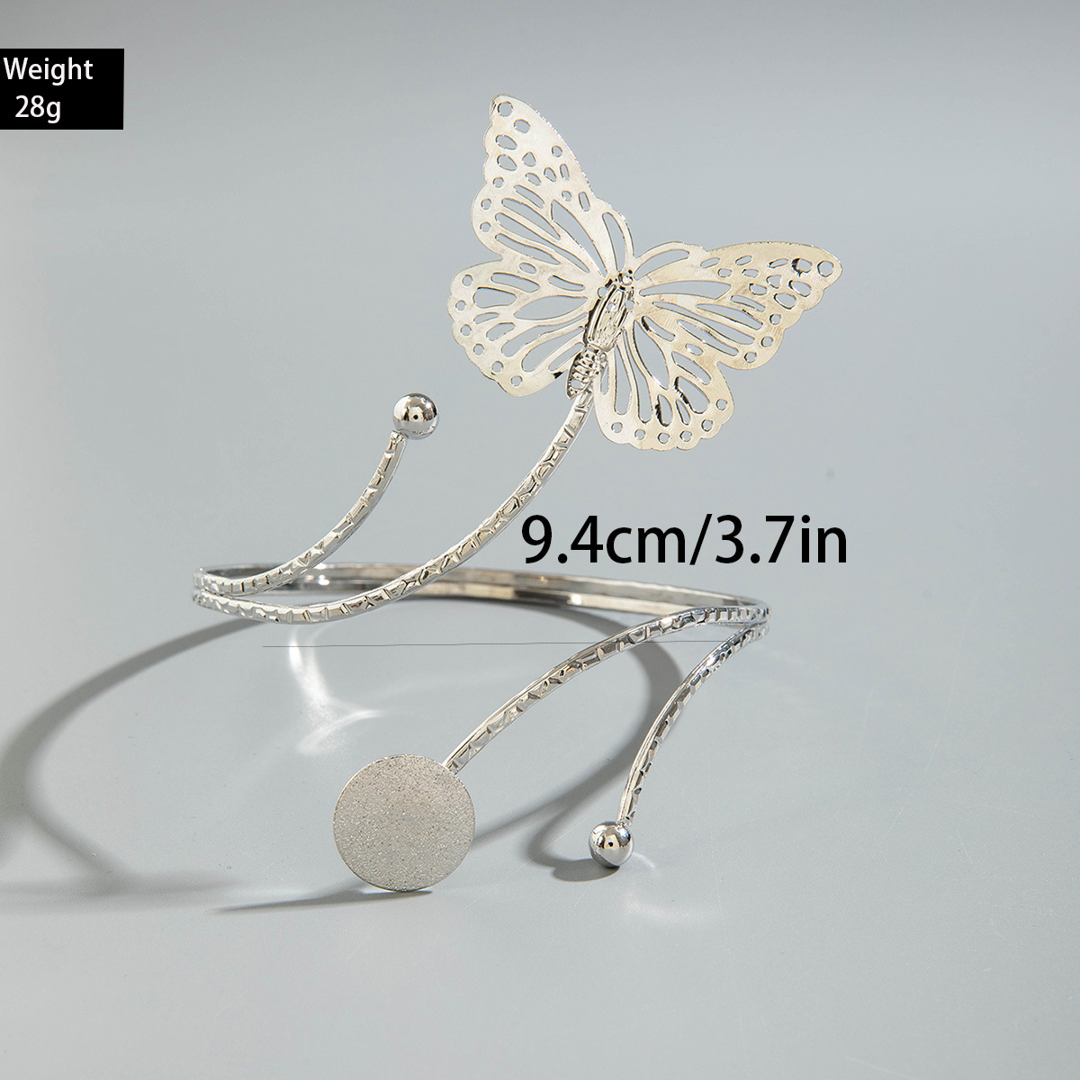 亚马逊跨境个性冷淡风海星手臂镯线条计感蝴蝶环形开口臂镯女详情30