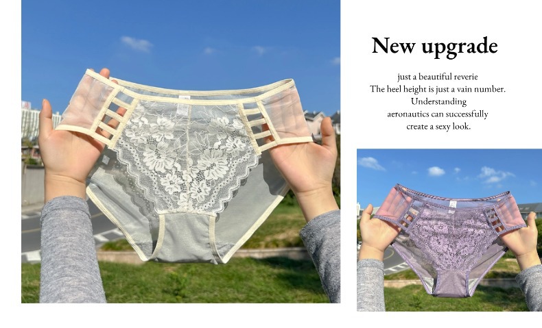 Best-selling high-end, sexy, high-waisted, antibacterial and seamless lace underwear for girls, pure and alluring triangle pants for women pic 13