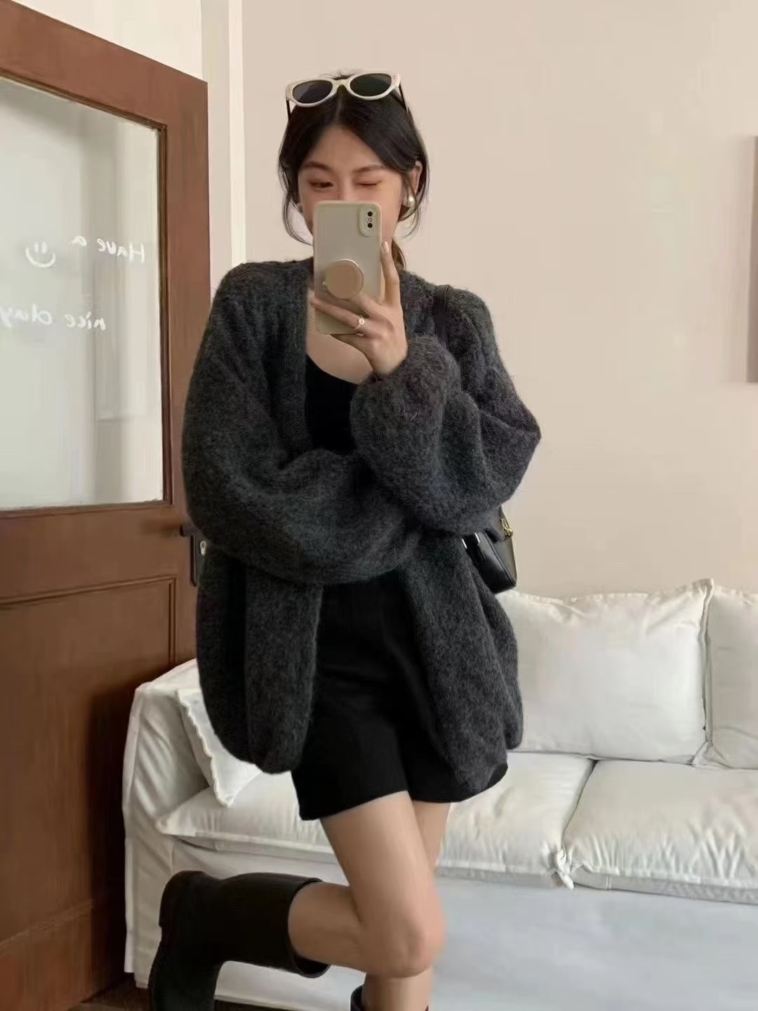 毛衣外套优质羊毛软糯慵懒风2025秋冬新款宽松百搭韩系针织开衫详情6