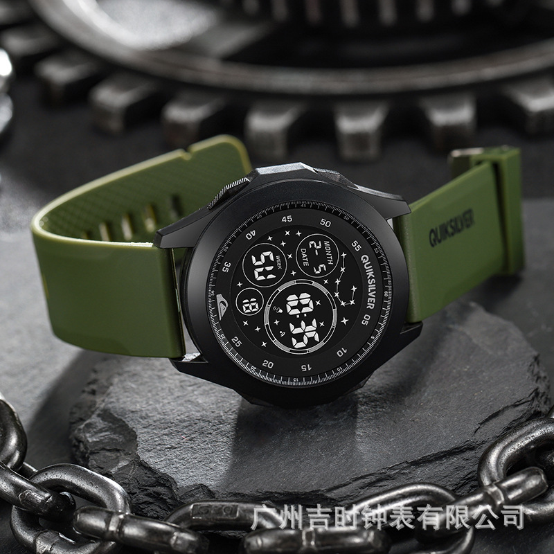 QIKSILVER唛新品男士科技电子表多功能防水夜光潮流学生电子手表详情18