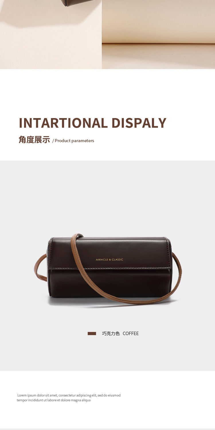 The 2024 new simple and fashionable small bag, a versatile single-shoulder crossbody bag for women, is a trendy and niche cylindrical bag pic 15