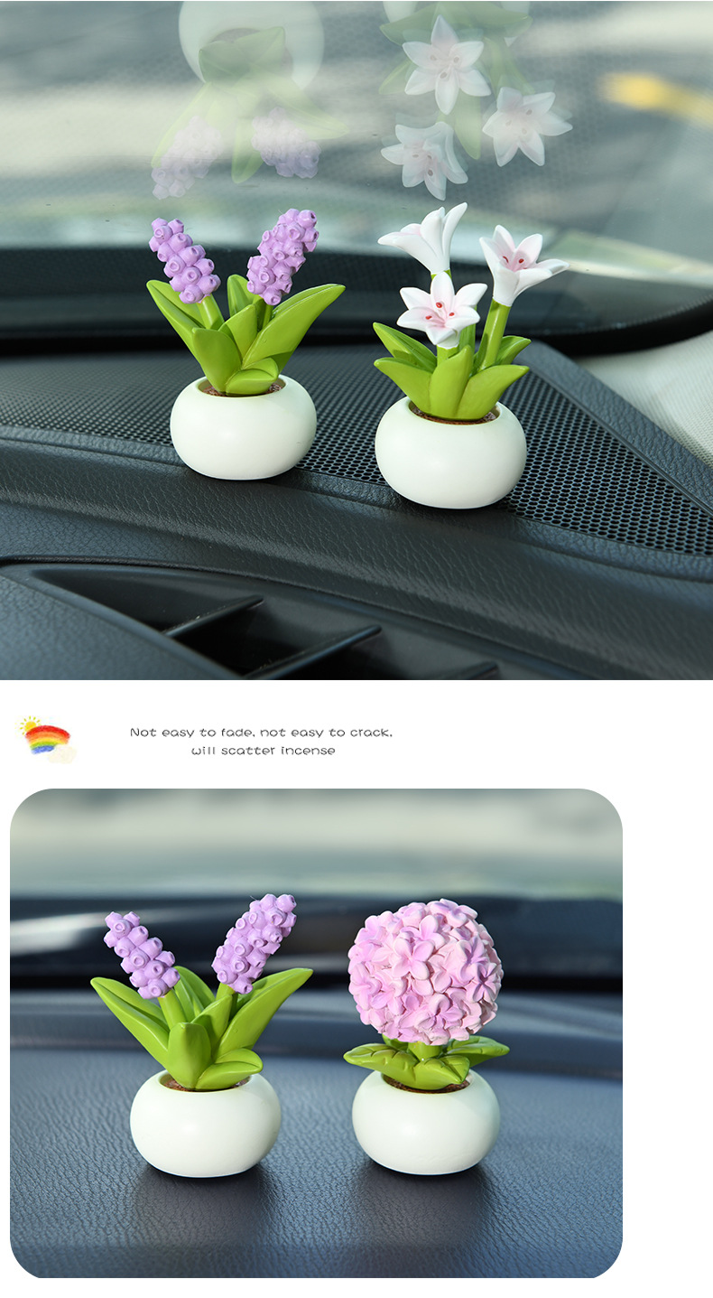 2025 New mini flowerpots, car ornaments, resin decorative desktop small ornaments, gifts, handicrafts, cross-border presents pic 13