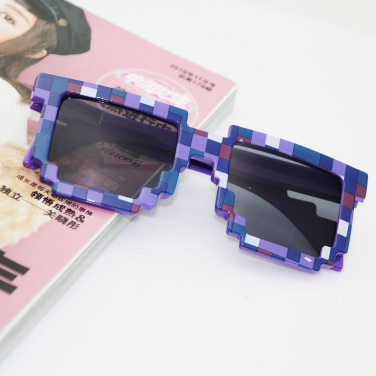 Mosaic square glasses, a must-have for showing off in the 2D world, sunglasses, blurred rectangular pixel glasses, Douyin, Kuaishou pic 22