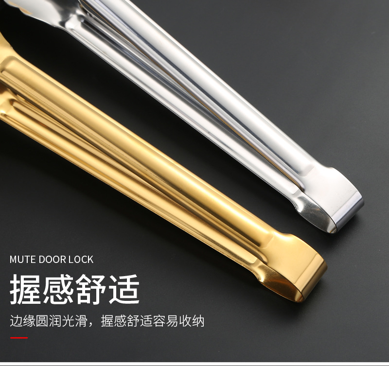 不锈钢加厚梅花夹食品夹户外多功能烧烤食物夹家用面包烘培牛排夹详情12