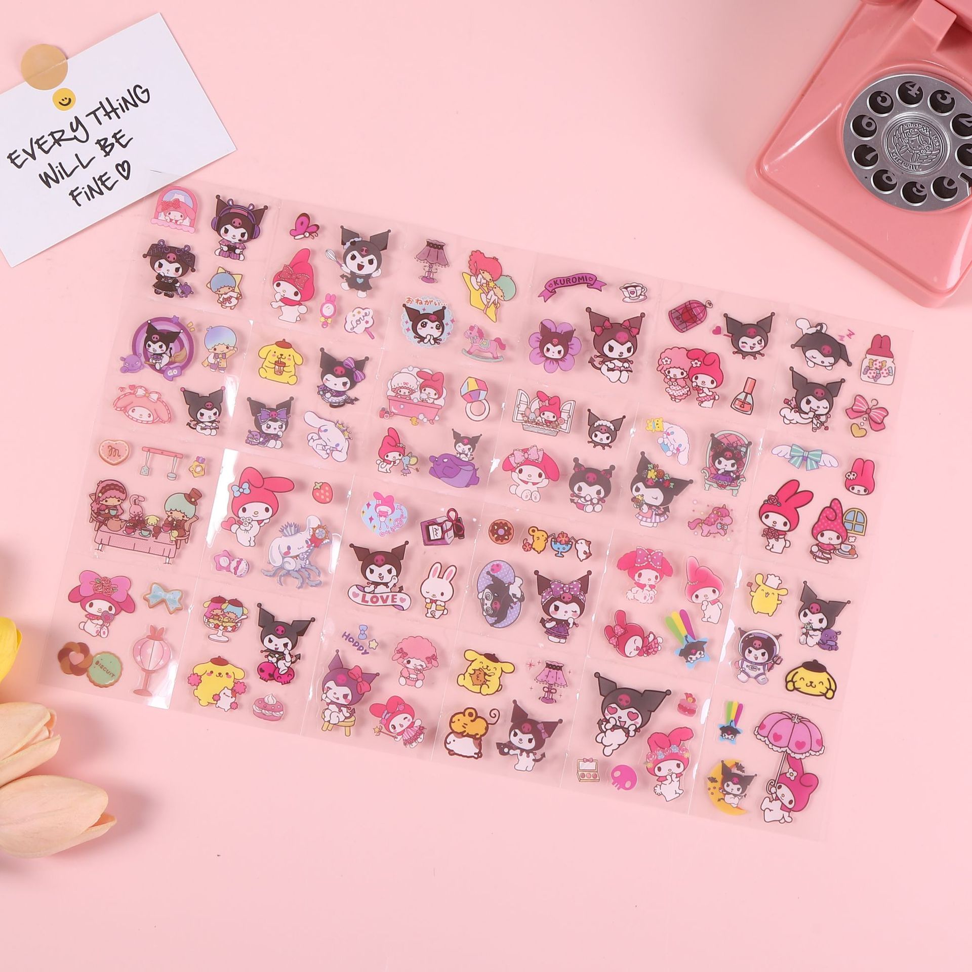 100张不重复手账贴纸防水可爱卡通创意贴画儿童卡皮DIY换装批发详情13