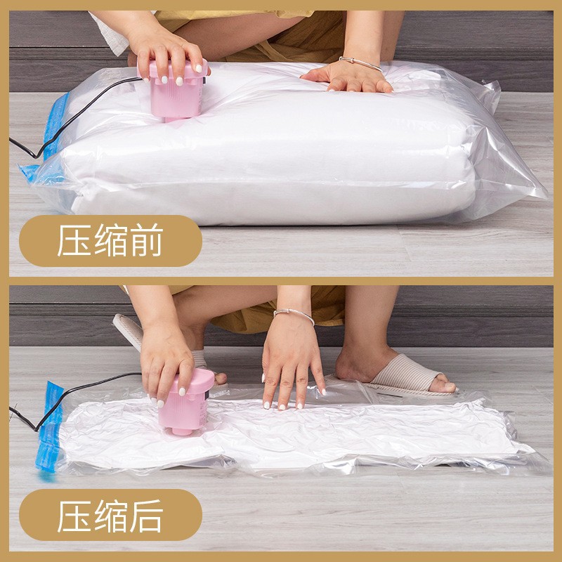 Vacuum compression bags, household clothing sorting, cotton quilt storage bags, transparent thickened, travel packing vacuum suction bags pic 5