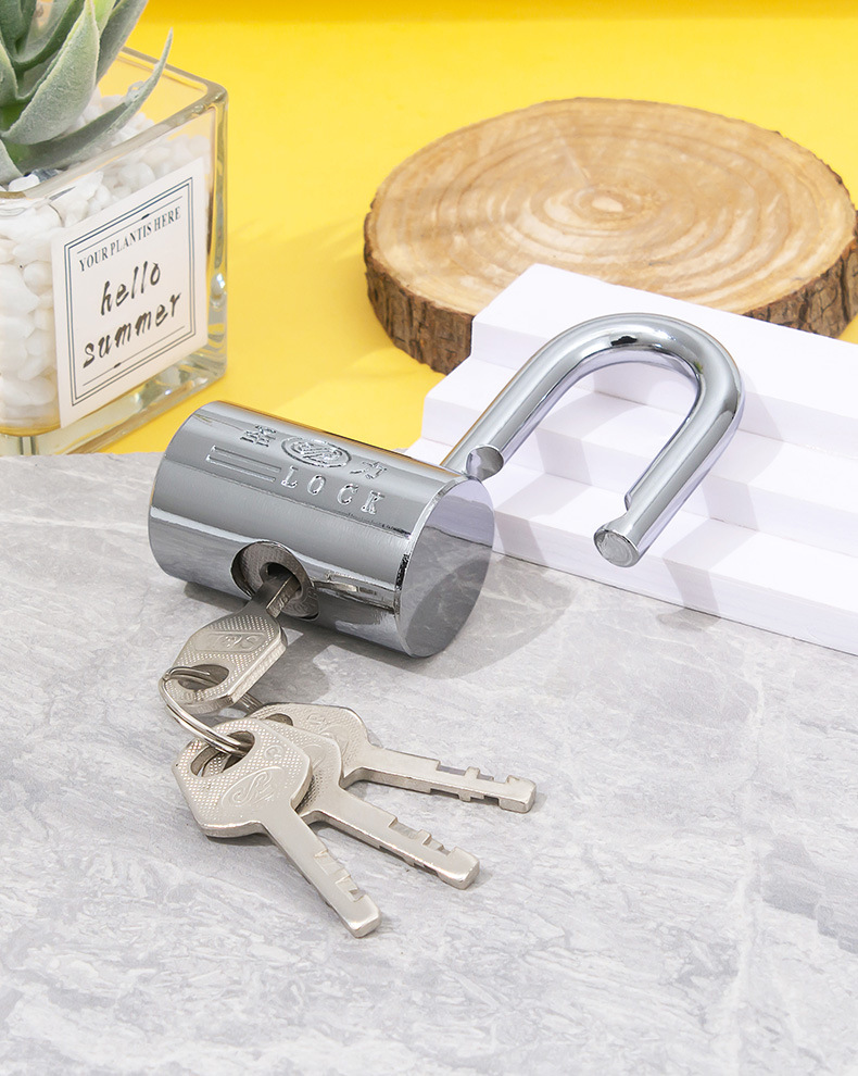 Hammer padlock, hammer blade chrome-plated lock, warehouse door lock head, chain lock, safety padlock pic 4