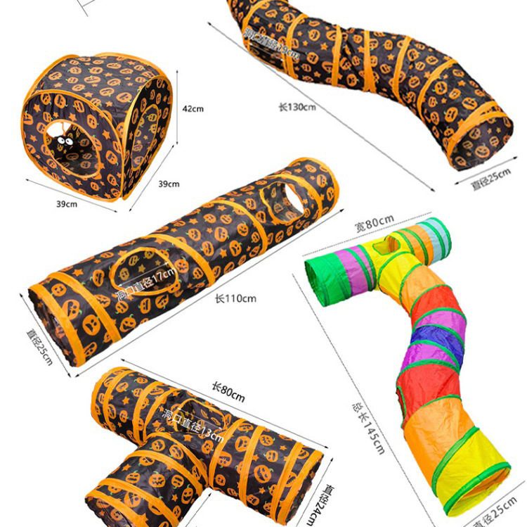 Z厂家现货宠物用品猫咪通道 多色智益猫玩具钻桶可折叠猫通道批发详情11