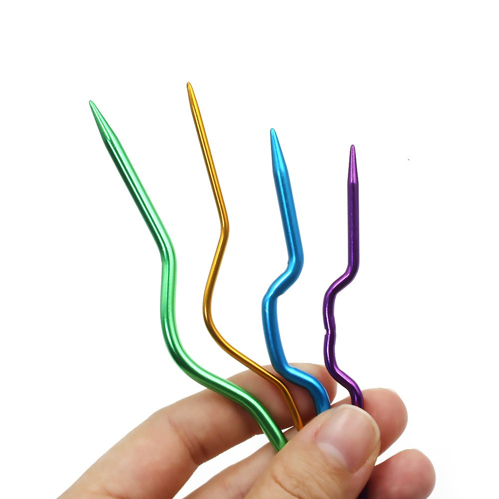 Cross-border boxed knitting tool set: Alumina twist needle, U-shaped needle, plastic marker buckle, sweater knitting curved needle pic 2