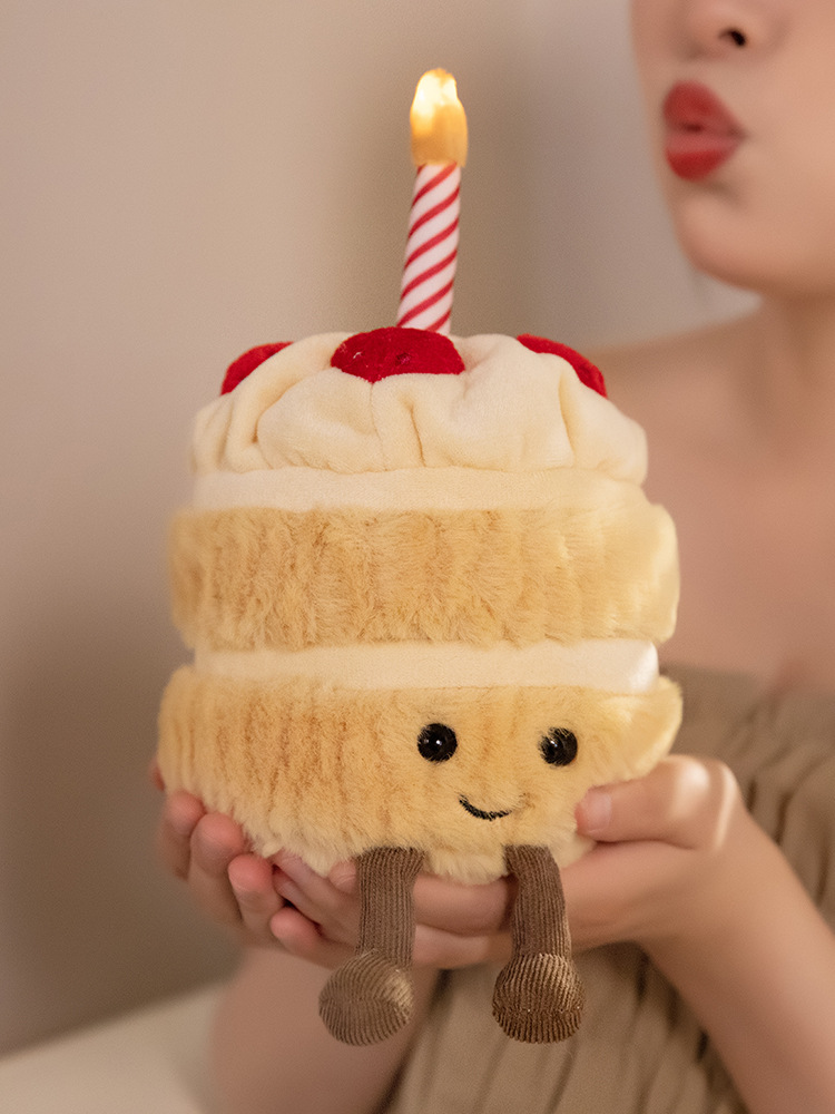 Jellycat趣味彩虹生日蛋糕毛绒玩具节日礼物假蛋糕可唱生日歌玩偶详情15