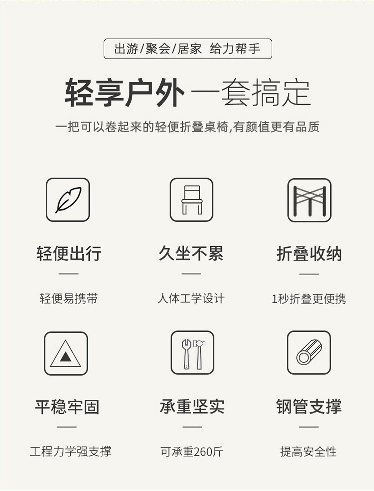 户外可折叠桌子便携式金属蛋卷露营桌子野餐夜市卖货折叠桌批发详情2