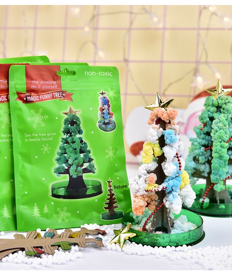 纸树开花圣诞树神奇浇水生长创意魔法结晶树diy手工科教实验玩具详情13