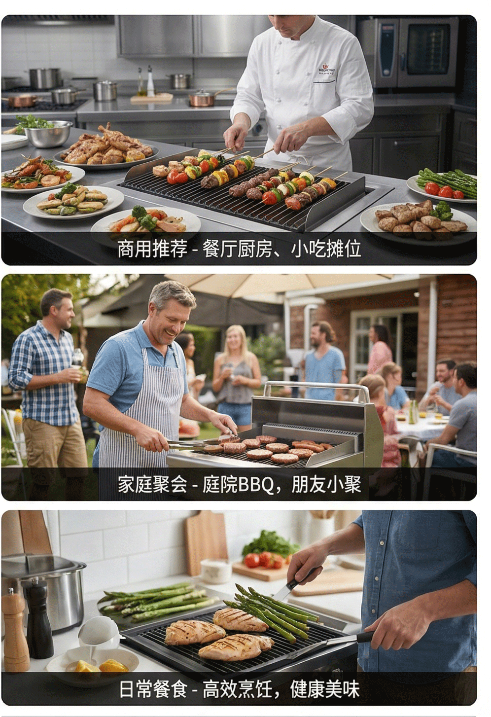 Desktop electric volcanic stone barbecue skewer grill, commercial grilled meat and oyster grill, gas multi-functional barbecue grill for street vending pic 6