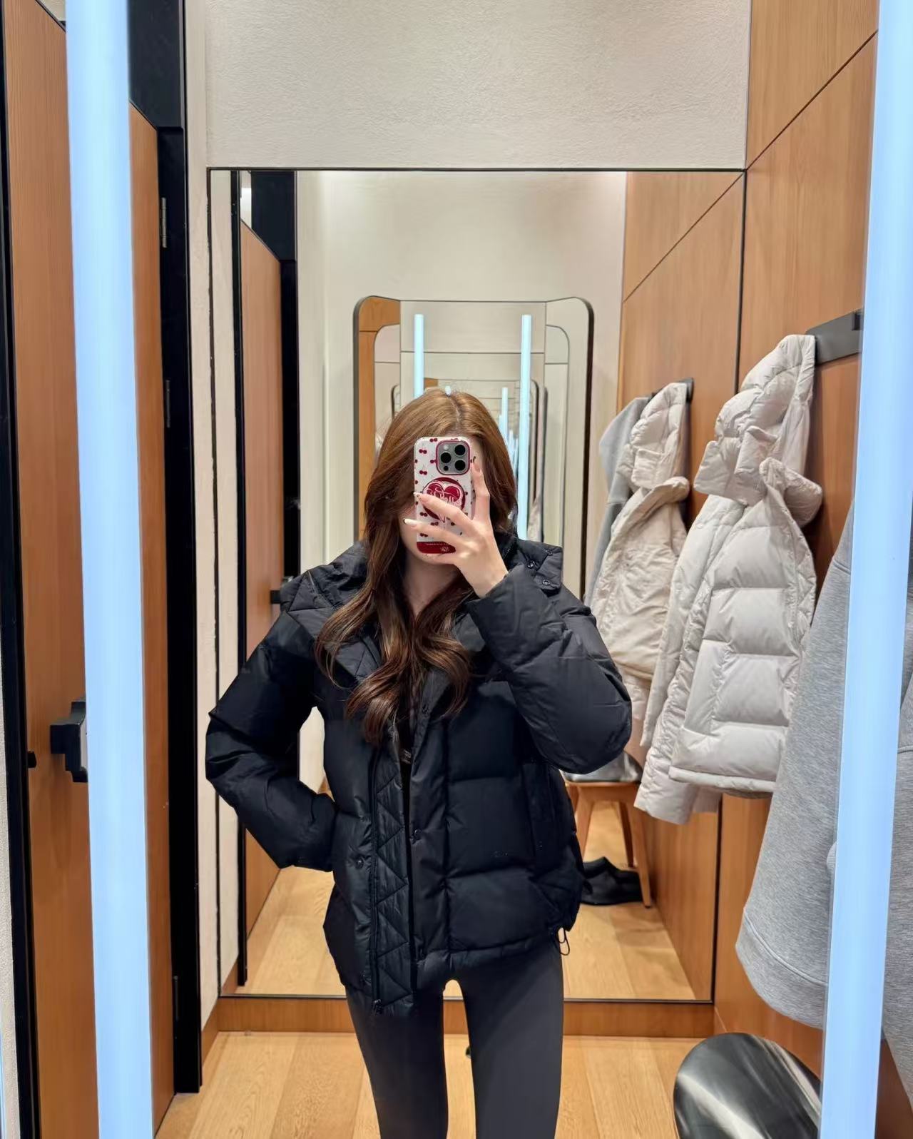 lulu同款泡芙五格杜邦三防可溯源90白鸭绒羽绒服女短款防寒面包服详情22