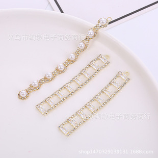 新款DIY手工精美合金烧焊爪链耳钉镶钻几何仿925银针耳饰耳坠配件详情4