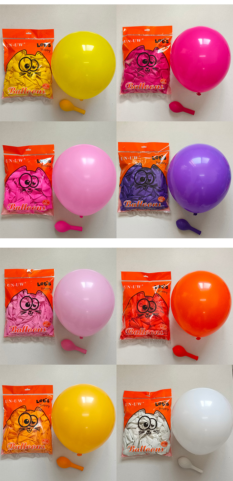 跨境12寸3.2g加厚哑光乳胶新年气球婚礼节日派对布置造型飘空氦汽详情14