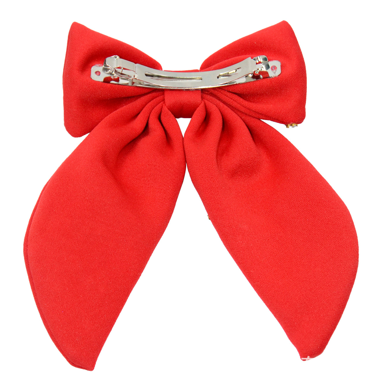 Qiwei Accessories Exclusive European and American new Christmas flower hair clips, fabric sticky diamond star flower spring clips, holiday hair accessories for women pic 5