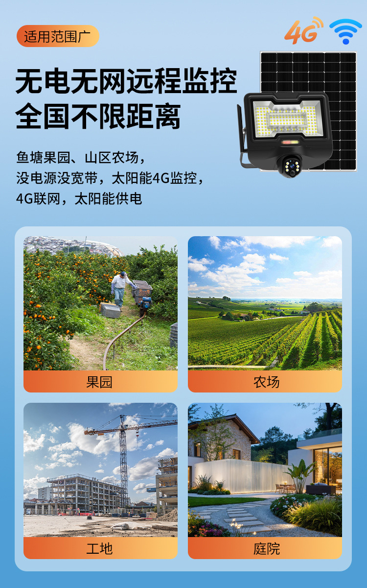 高清太阳能监控摄像头庭院户外照明太阳能投光灯厂家批发详情8