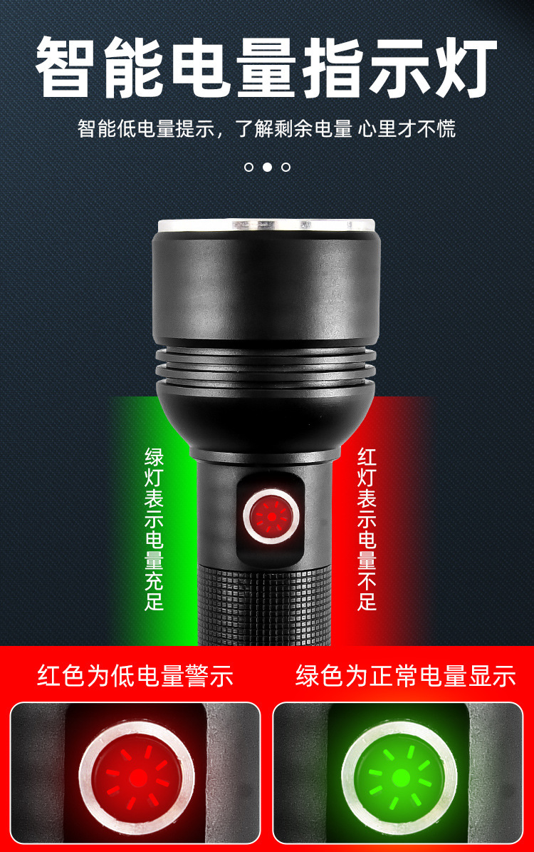 跨境专供 LiitoKala LF-2208铝合金白激光伸缩调焦5档模式手电筒详情11