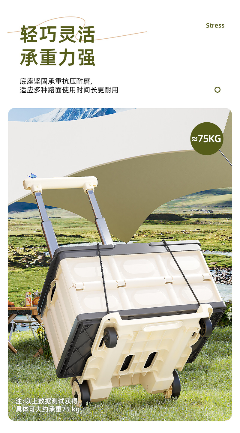 跨境小推车拉货平板手推车折叠便携搬运车家用拖车手拉取快递神器详情4