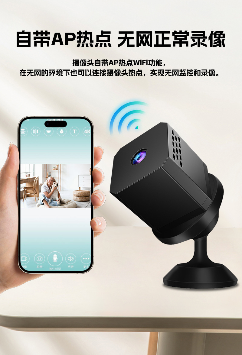 The new private model camera F1 square small camera high-definition night vision WiFi camera A9 has been upgraded to an outdoor action camera pic 4