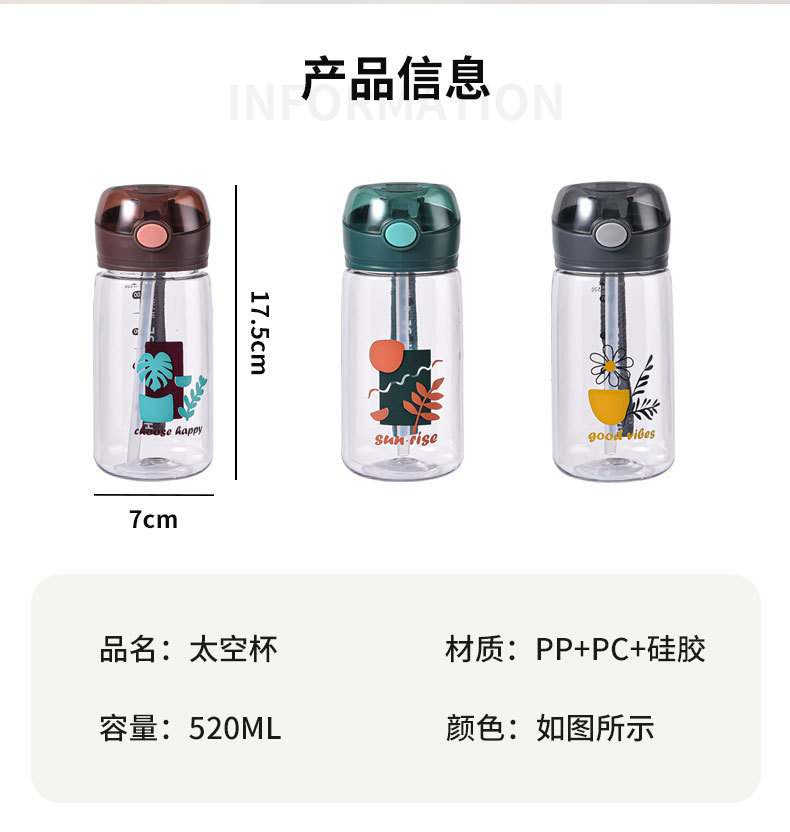 夏季新款运动塑料吸管水杯简约带提手学生运动杯ins随手杯批发详情10