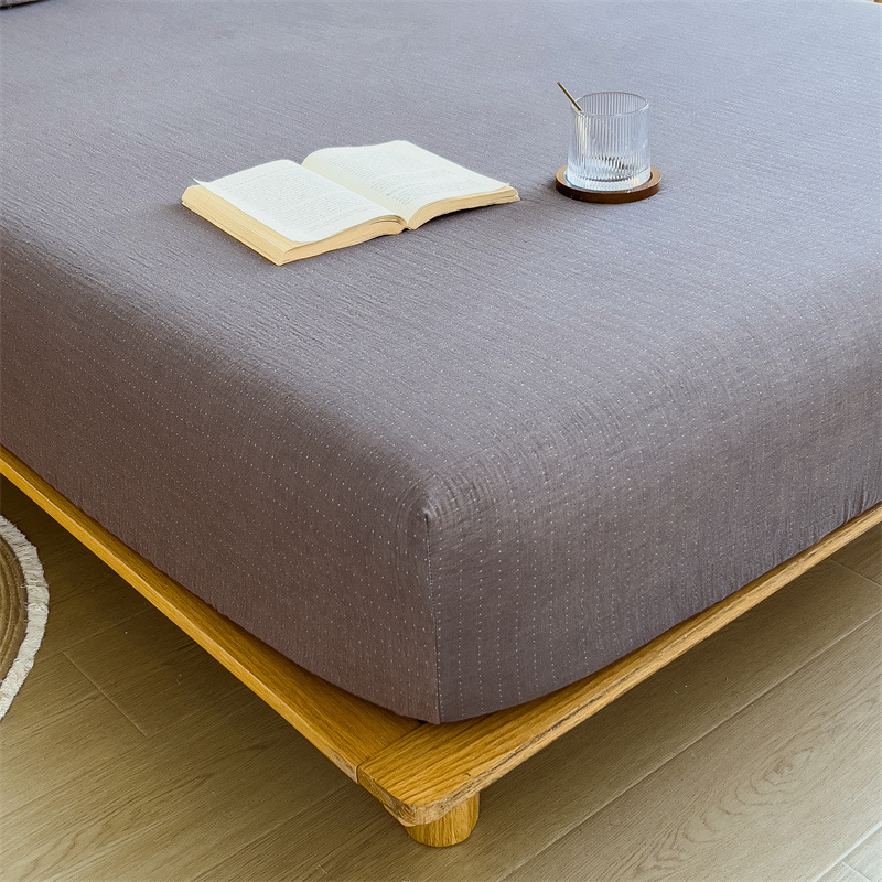 Pure cotton yarn-dyed jacquard double-layer gauze bed cover, single piece of all-cotton gauze mattress protective cover, bedspread, bed cover, single piece of bedding pic 59