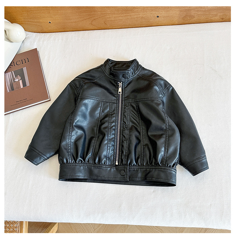 风之谷2024秋季新款童装儿童复古百搭立领夹克男女童帅气皮衣外套详情19