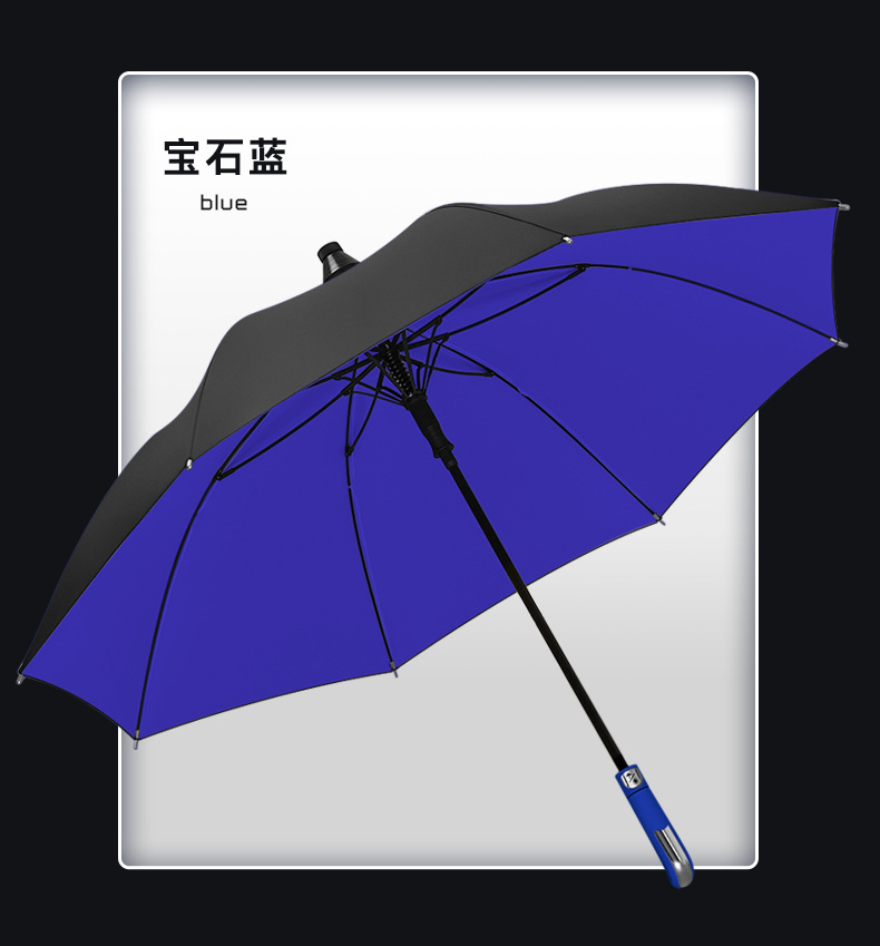 现货防水套直杆8K自动伞直杆双层雨伞素色长柄伞定制LOGO广告伞详情24