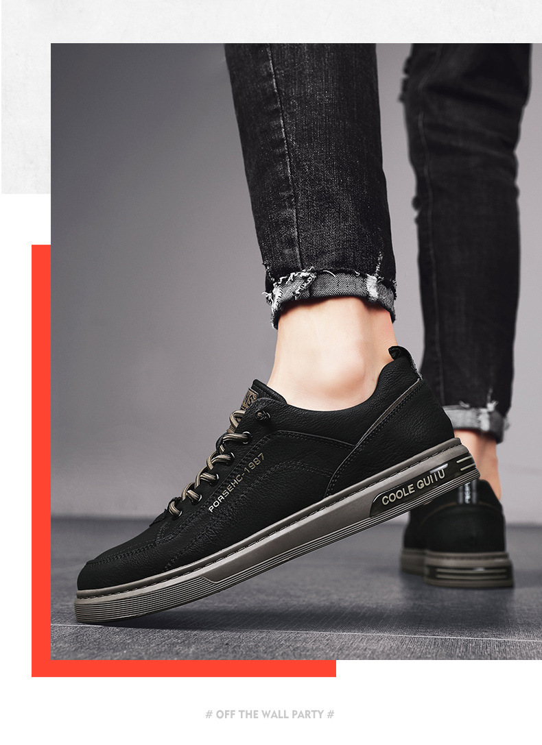 男鞋2024新款春季男士休闲皮鞋韩版潮流百搭运动潮鞋男款小白板鞋详情12