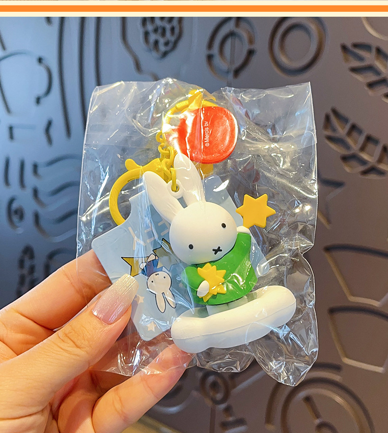 Rabbit Goodnight Party Series keychain, cute cartoon doll pendant, creative small pendant pic 14