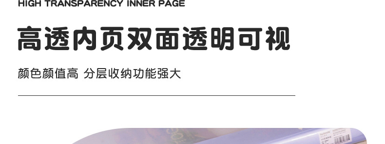 A4资料册透明多层活页文件夹PP学生试卷插页收纳册档案孕检乐谱夹详情22