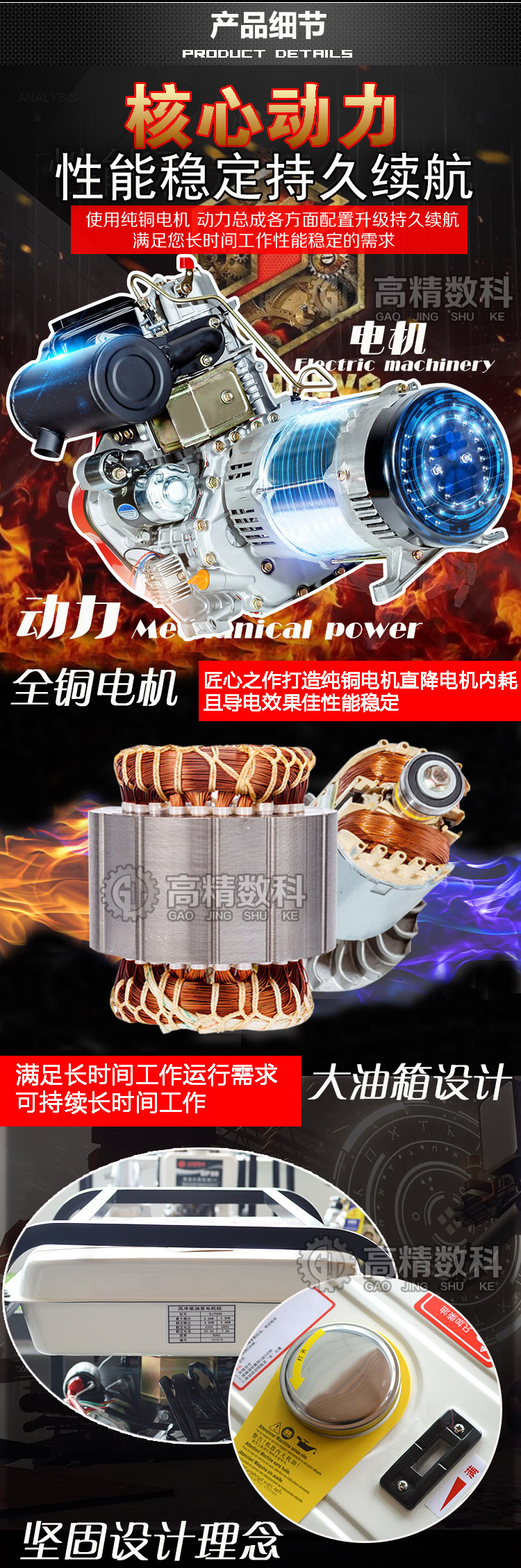 Cross-border gasoline silent variable frequency generator, household small outdoor travel gasoline generator, portable generator pic 5