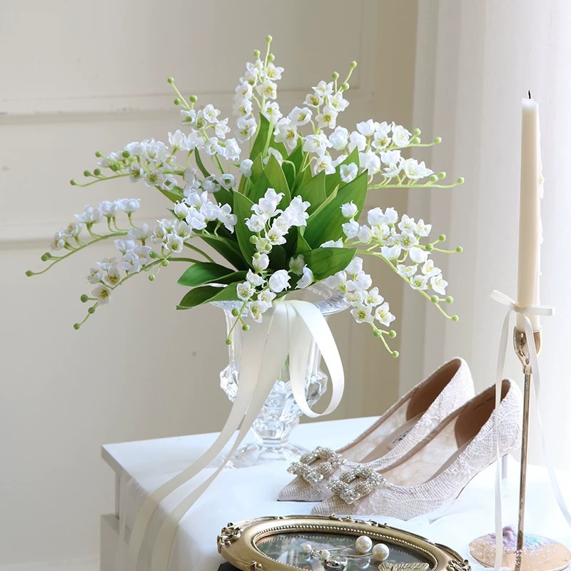 小清新ins风仿真花铃兰花插花手捧花材婚庆风铃假花家居餐桌绢花详情6