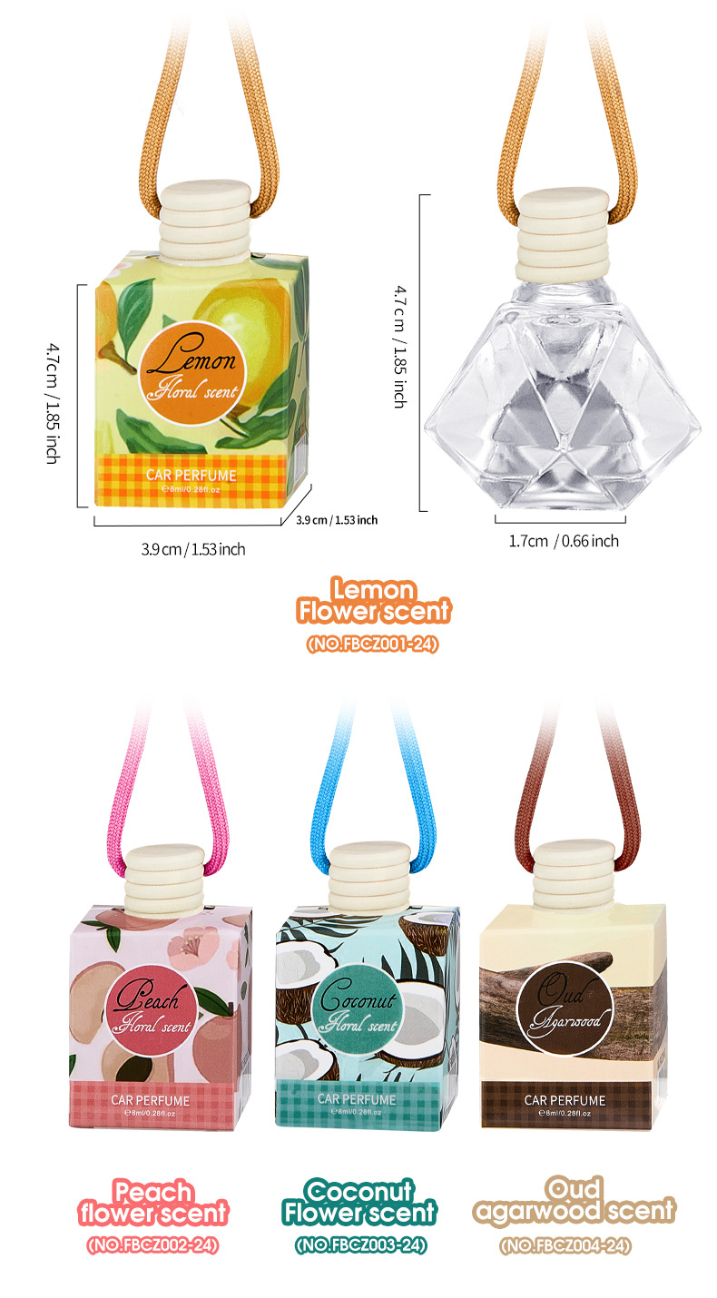 跨境专供FORMBO车载挂绳香水瓶汽车用除异味香薰挂件饰品香水批发详情7
