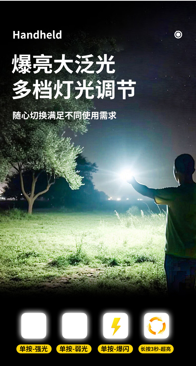便携式随身钥匙扣露营灯多功能工作灯充电迷你户外强光手电筒详情4