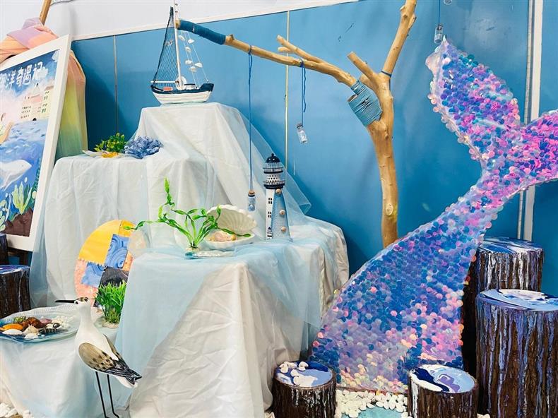 纯色软网纱蓝色主题幼儿园田园风场景婚礼ins风纱网布料详情14