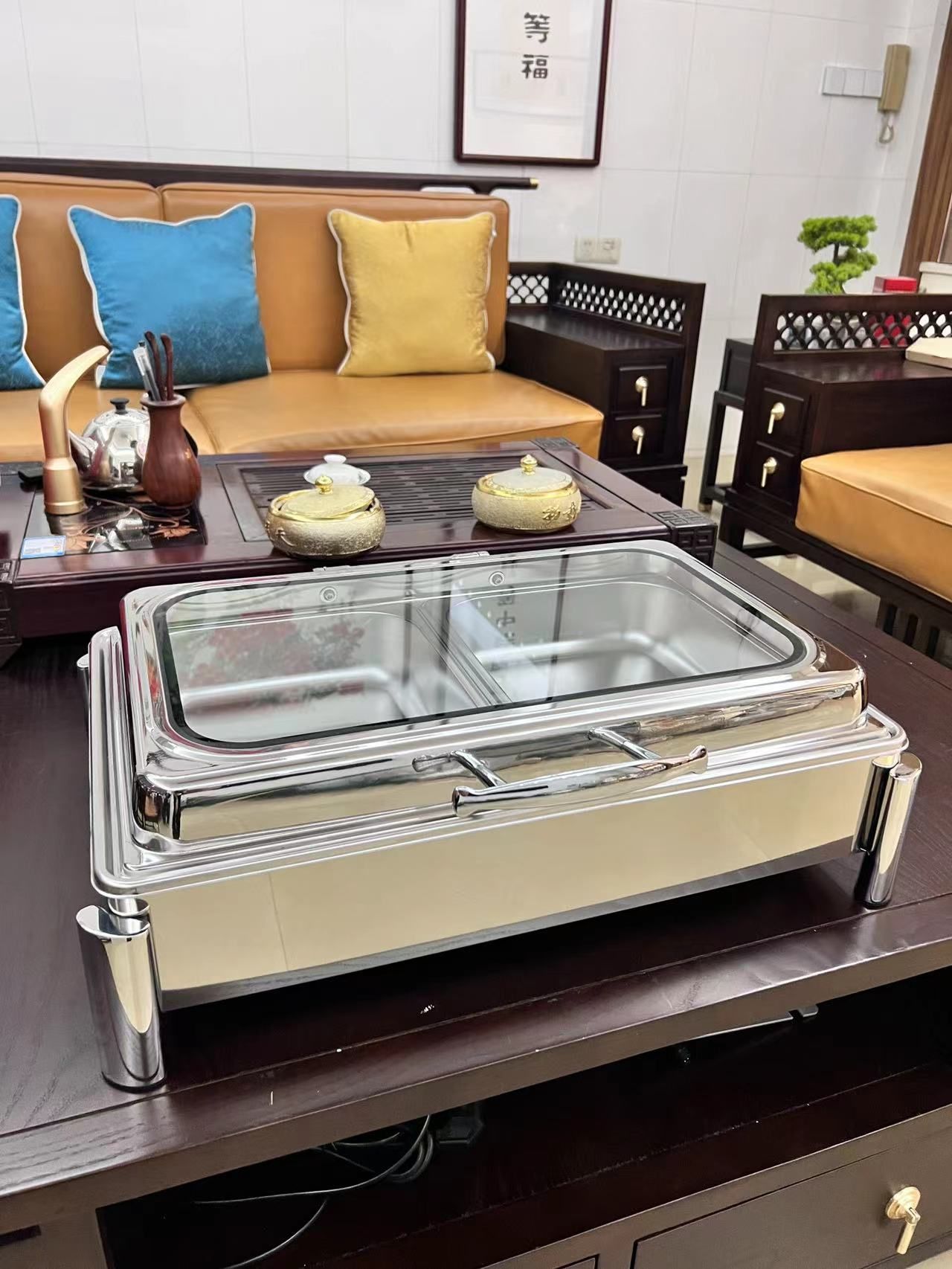 Buffet stove, stainless steel visible thickened, restaurant and hotel household insulated stove, Bufei stove wholesale, cross-border Amazon pic 9