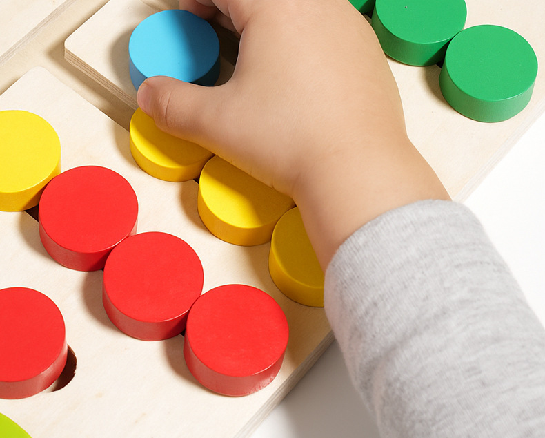 A wooden four-in-one multi-functional board for children, magnetic pen movement and positioning game, logical thinking training and educational toy pic 44