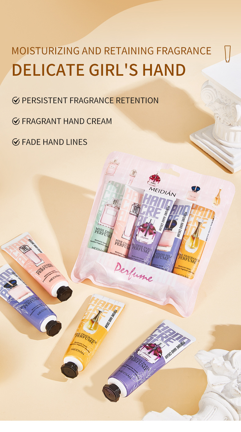 【 Exclusive for Foreign Trade 】 The Meidian Perfume Hand Cream Set is smooth, delicate, fresh and leaves a lingering fragrance. The small stick is portable pic 2
