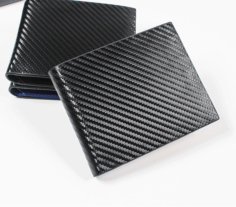 The new popular carbon fiber wallet for men in foreign trade features a large capacity, multiple card slots, small change slots and a short wallet pic 15